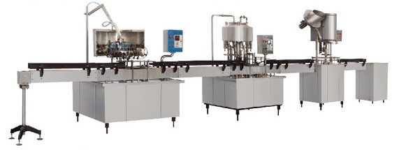 Washing,filling and sealing production line for pure water,mineral water,fruit juice,spirit,etc